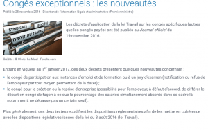 info conges exceptionnels